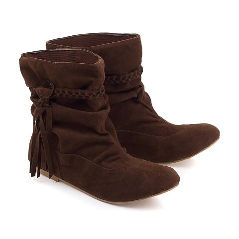 sepatu wanita boots coklat B1 sepatu pesta cewe - sepatu boot wanita boot semi koboy cewek murah