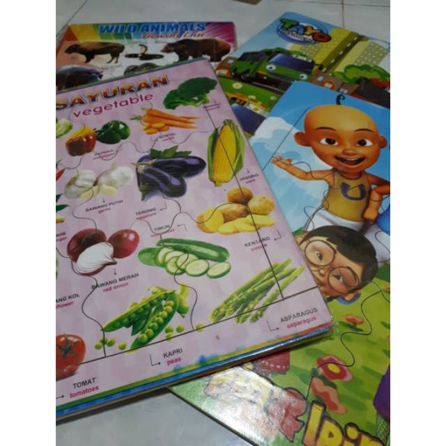 Papan Puzzel Karakter untuk Anak Paud TK Puzzle Game Board permainan mainan pazel