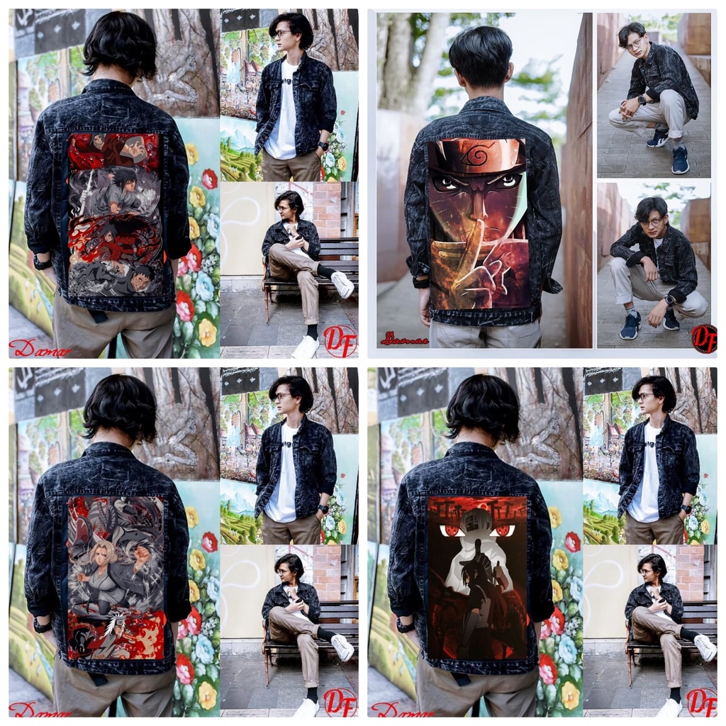 jaket pria denim jeans bergambar belakang NARUTO/ jaket jeans pria terbaru 2022 /jaket pria printing/ jaket jeans pria bergambar terbaru/ jaket pria keren