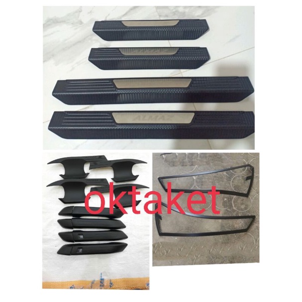 paket garnish belakang sillplate samping outer handle Wuling Almaz hitam chrome