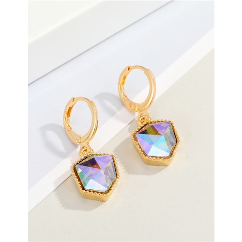 LRC Anting Fashion Earring Crystal Geometry Hao Shi Earrings