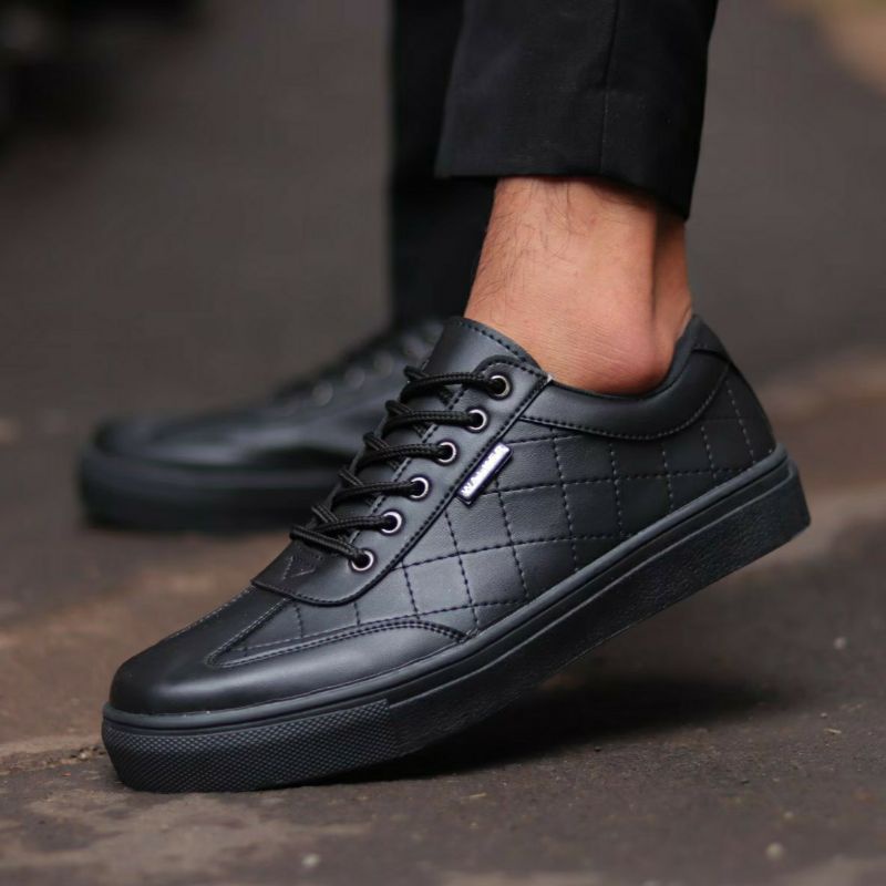 bungkusuku pedro - Sepatu Formal Pria Casual Kerja Kantor Hitam Kulit Sintetis
