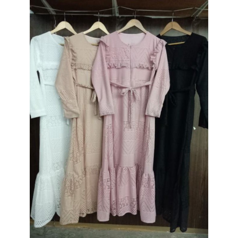 Gamis Muslim Brokat Renda