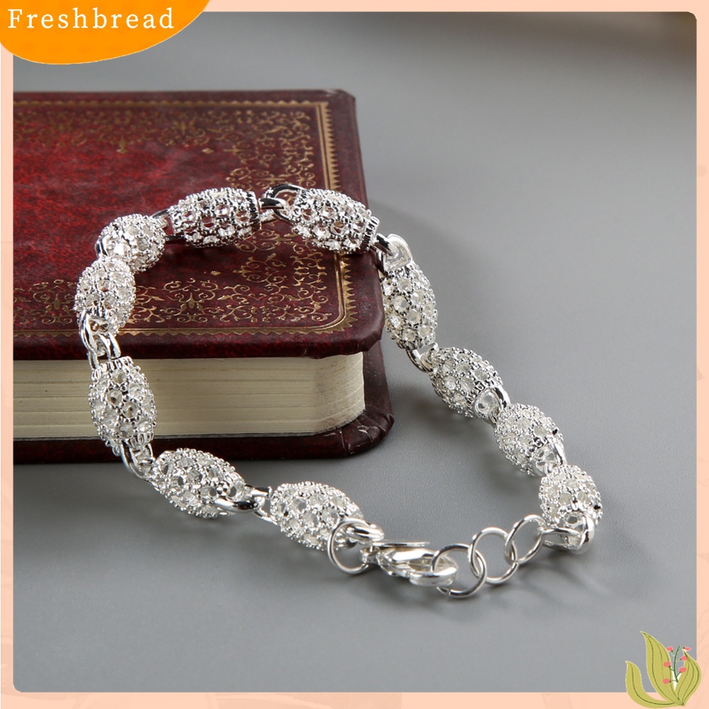 [TERLARIS]Bracelet Elegant Anti-rust Women Silver Plated Hollow Ball Bangle Chain for Travel