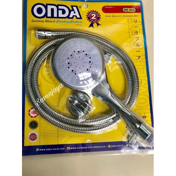 Paket Hand SHOWER MANDI ONDA Besar SO 250 ONDA + komplit kran cabang onda K407 . japan quality A97B