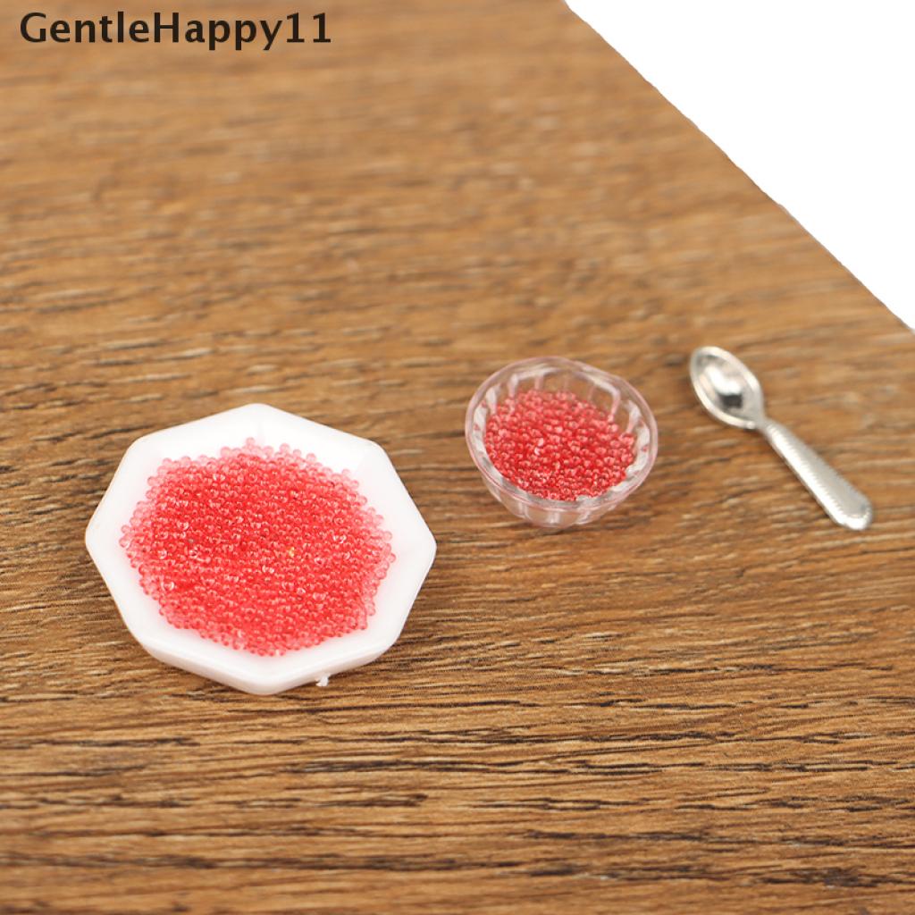 Gentlehappy 1 Set Mainan Miniatur Mangkuk Caviar + Sendok + Nampan Gaya Jepang Untuk Aksesoris Rumah Boneka 1: 12