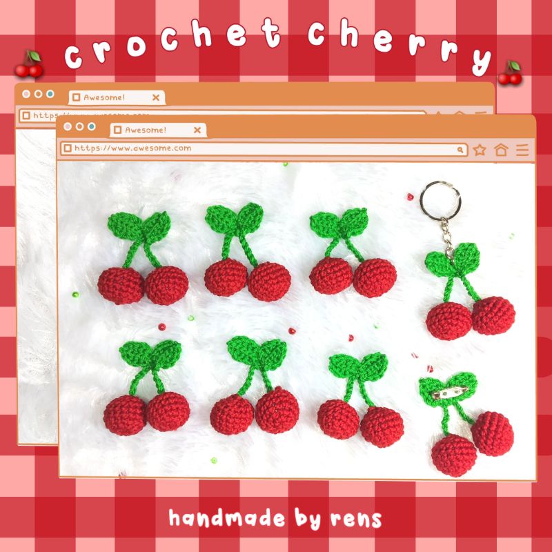 APLIKASI CHERRY RAJUT GEMBUL APLIKASI CHERRY RAJUT