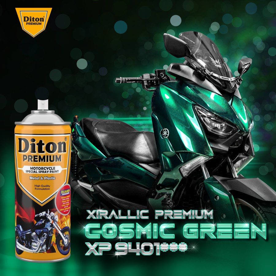 DITON PREMIUM *** XP 9401 COSMIC GREEN XIRALLIC Hijau Cat Semprot Pylox Pilox