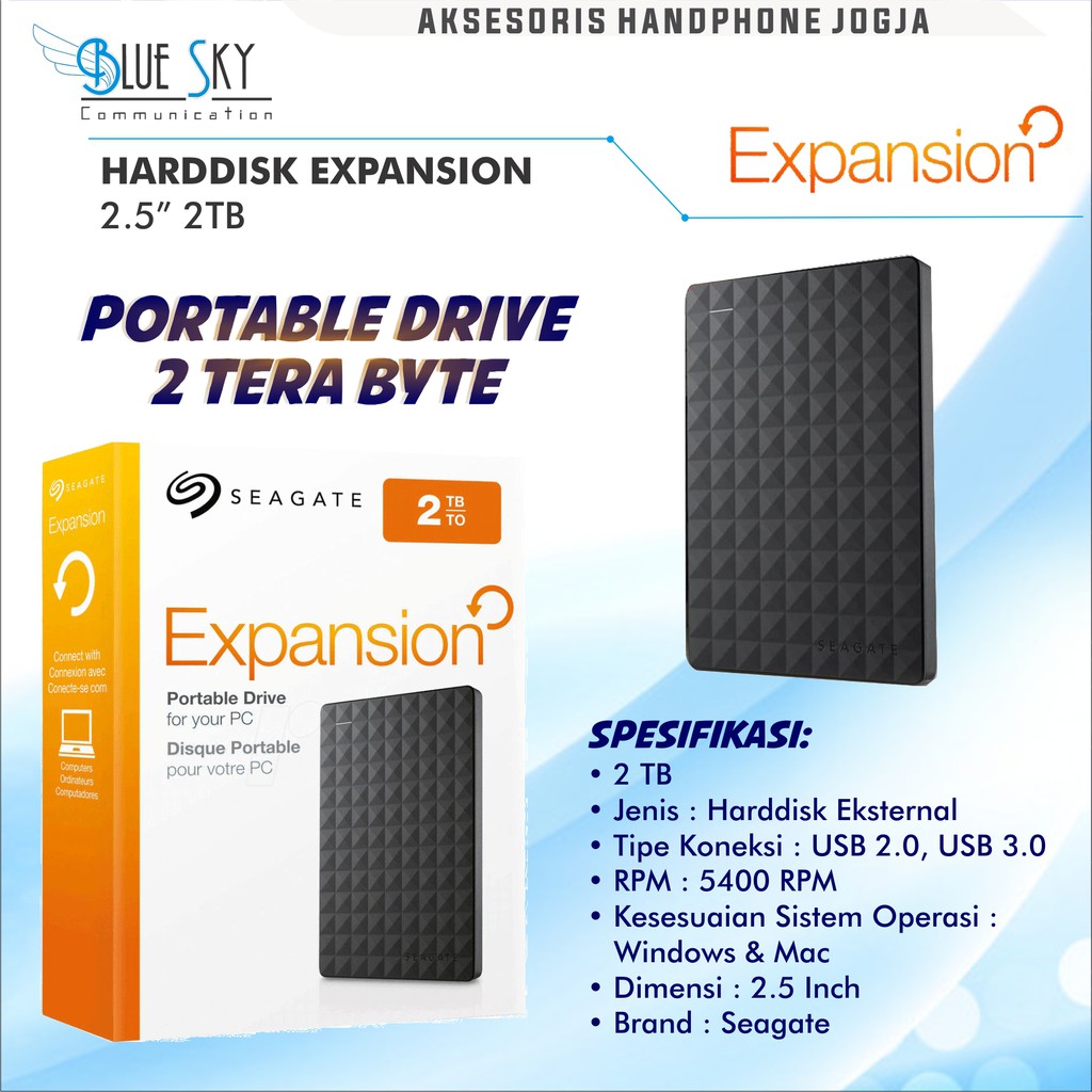 HARDDISK EXPANSION SEAGATE 2.5&quot; 2 TERA BYTE EXTERNAL