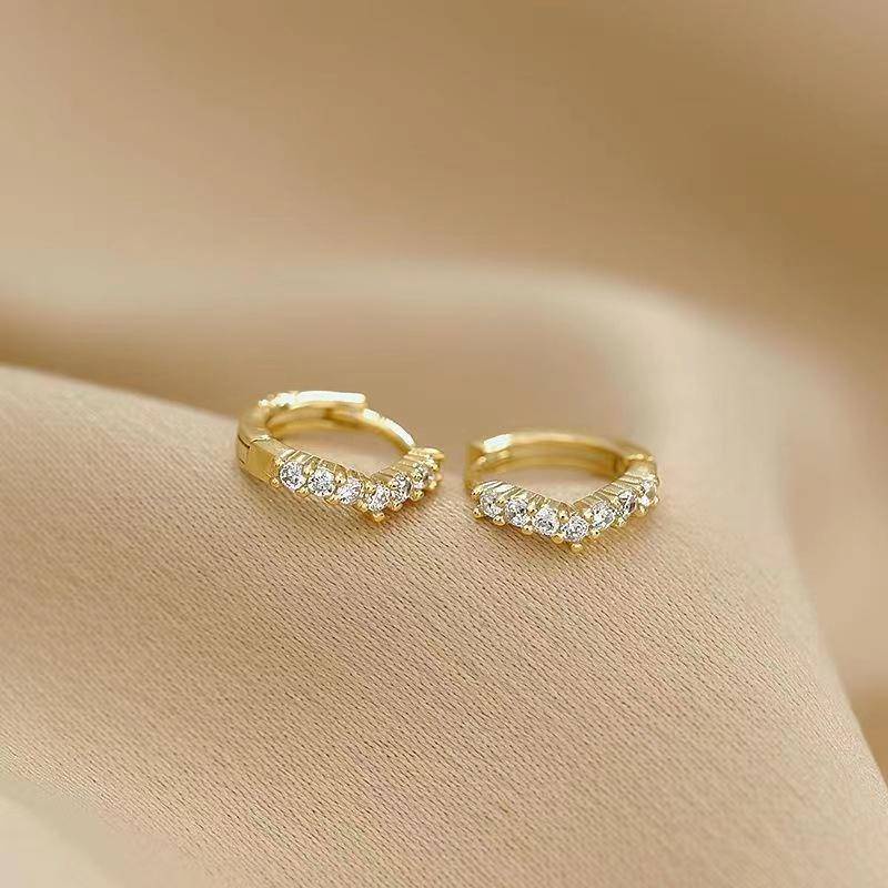 Anting Titanium/Mini Gold Mini Ladies Stills/Simple Fashion Ping Ear Cube Cube Oksidasi Anting Vermiculite Anting