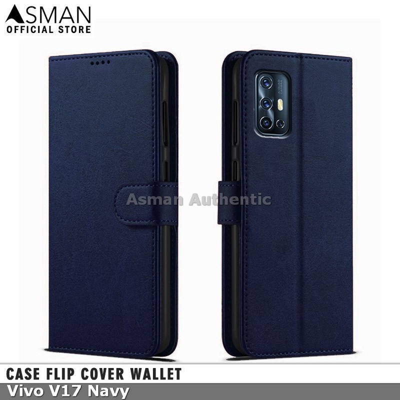 Asman Case Vivo V17 Leather Wallet Flip Cover Premium Edition