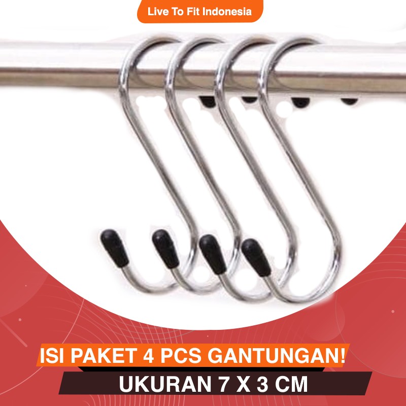 Gantungan Hook Pakaian Barang Serbaguna Kuat Bentuk S Isi 4 Pcs