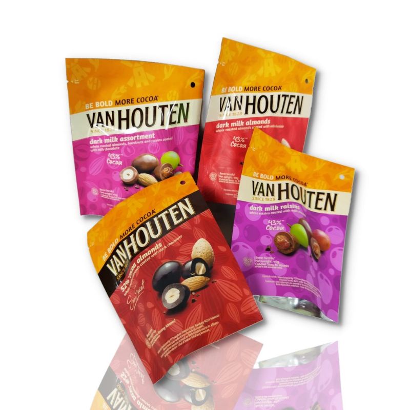 coklat Van Houten dark milk pouch all varian 40 gram
