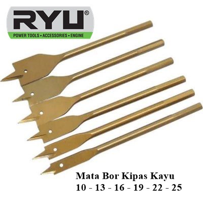 Ryu Mata Bor Kipas Kayu Set 6pc