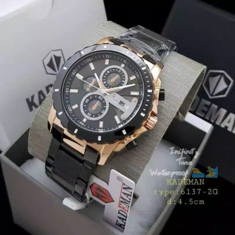 JAM TANGAN PRIA KADEMAN_6337_2g ORIJINAL INPORT WATER PROF 50M