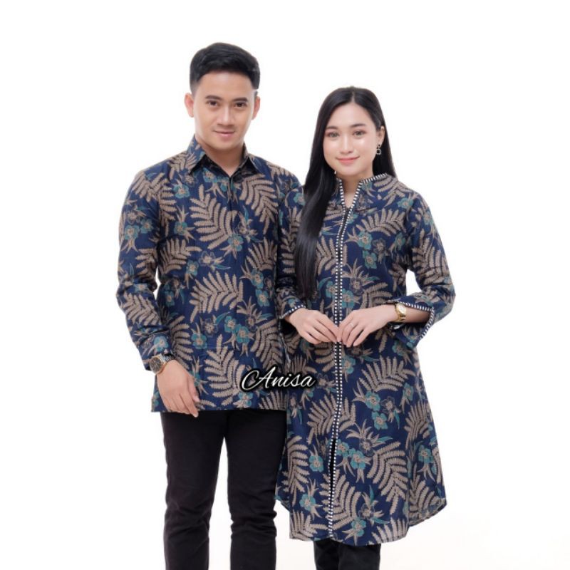 Riskymabatik || Batik Couple Batik Couple Modern Baju Batik Couple Batik Tunik Couple-1