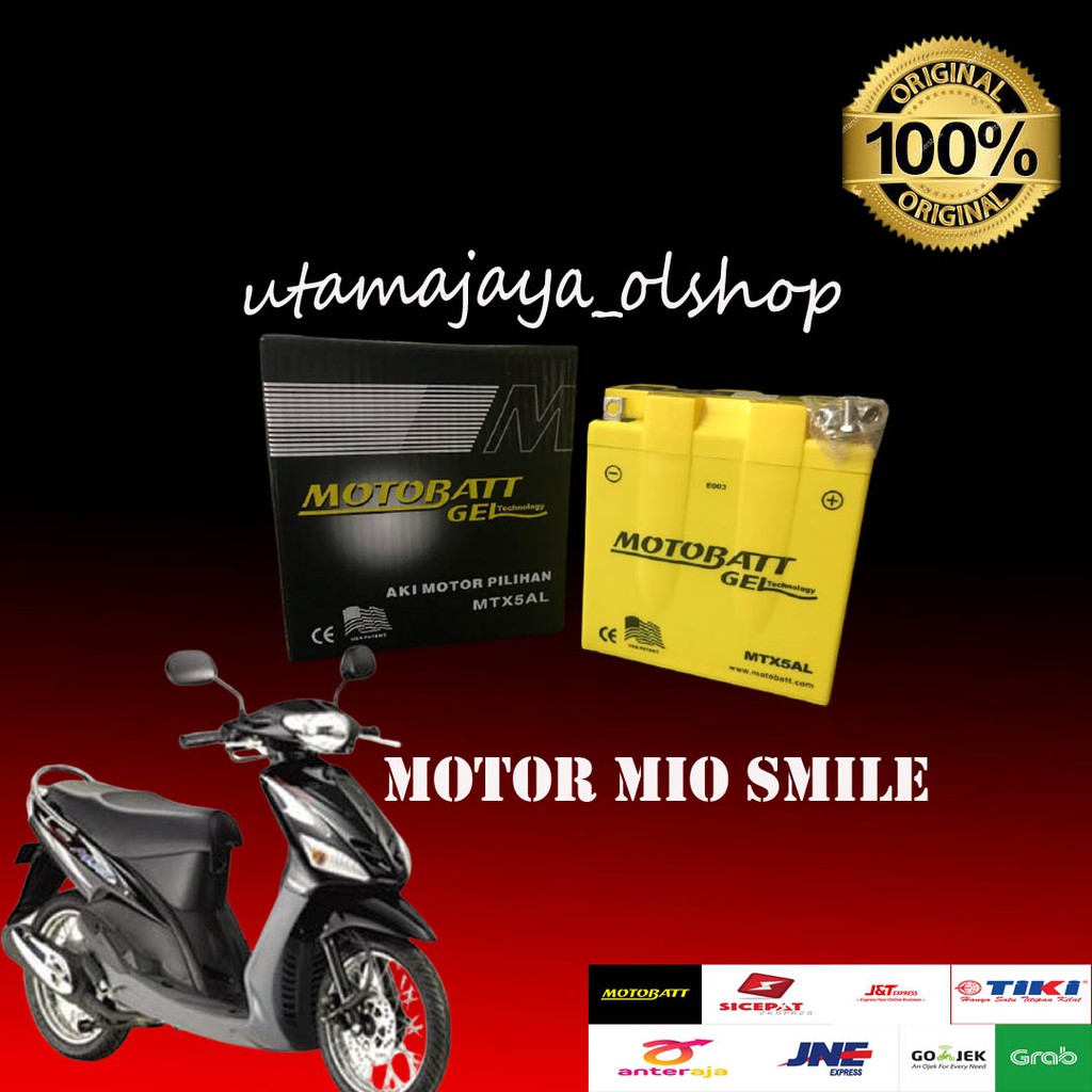 Aki motor yamaha mio smile motobatt MTX5AL accu kering original pabrik paling laris