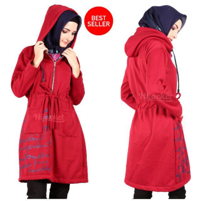 ‼️CUCI GUDANG‼️ Jaket Wanita HIJACKET URBANASHION ORIGINAL XXL hoodie panjang-Ruby