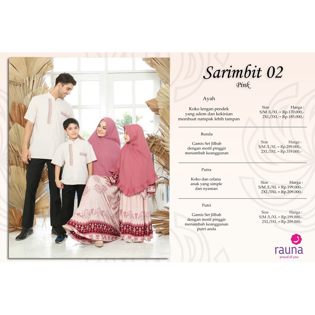 SARIMBIT RAUNA 02 PINK RK 156, KK 156, RA 156, KA 156 PINK [SARIMBIT RAUNA PALING MURAH]