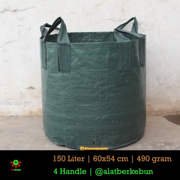 New Pot Tanaman Tabulampot Bahan Terpal Kuat Awet 60x54 cm 150L Hijau Limited