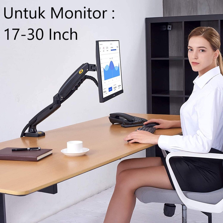 NORTH BAYOU Universal Monitor Arm Bracket Vesa Desk Mount 2-9KG 17-30 Inch - NB-F80 - Black