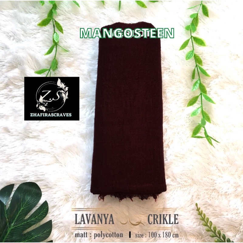 HIJAB Best Seller PASHMINA CRINKLE / CRINCLE - PASHMINA CUTTON CRINKLE / NEGRO / KUSUT-Kulit Manggis
