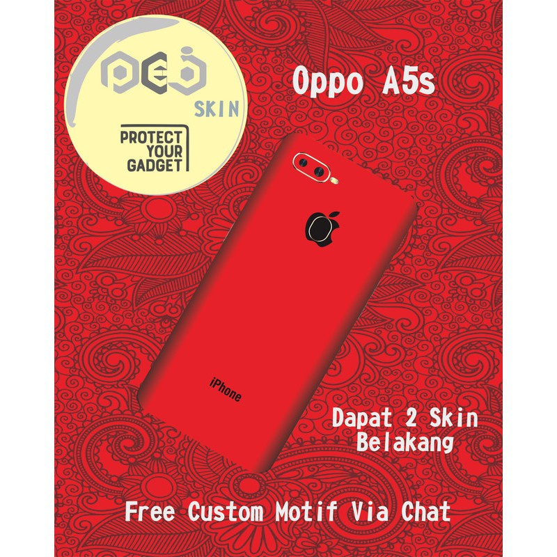 COD Oppo A5s Motif Iphone Red Garskin Stiker CUSTOM