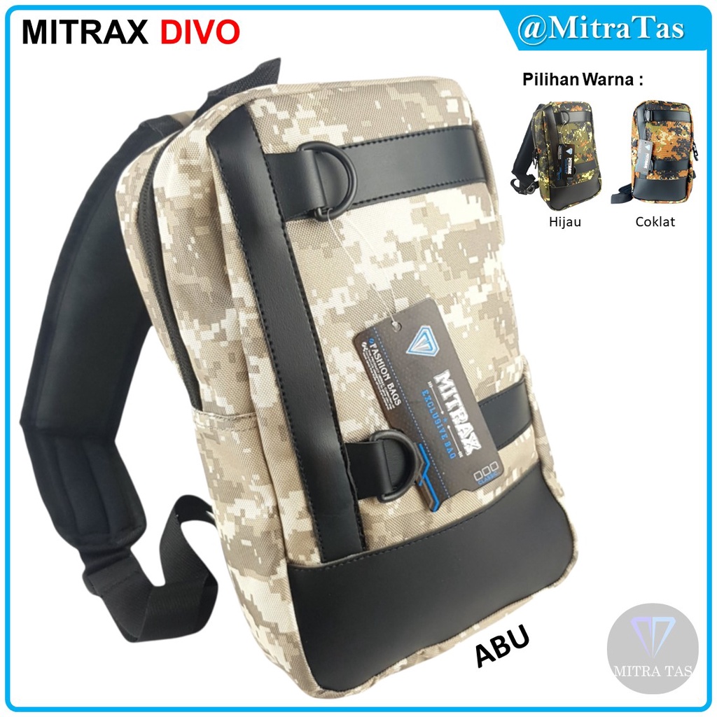 Tas Selempang Mitrax Divo Bahan Nylon Tebal l Sling bag Pria dan Wanita dengan Kualitas Terbaik l Tas Sling bag Besar!