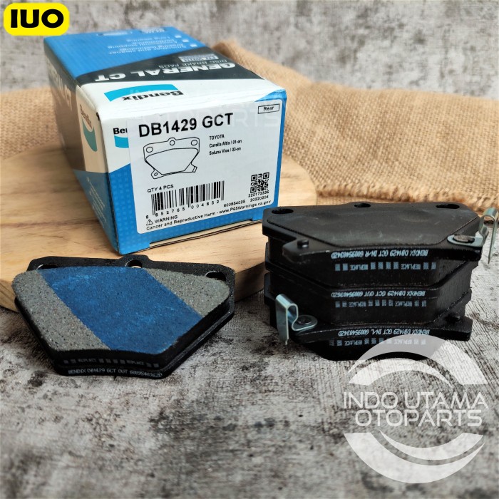 Kampas Rem Belakang Vios Corolla Altis BENDIX Brake Pad DB 1429 GCT