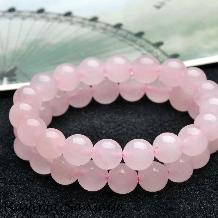 Gelang Batu Natural Rose Quartz 8Mm