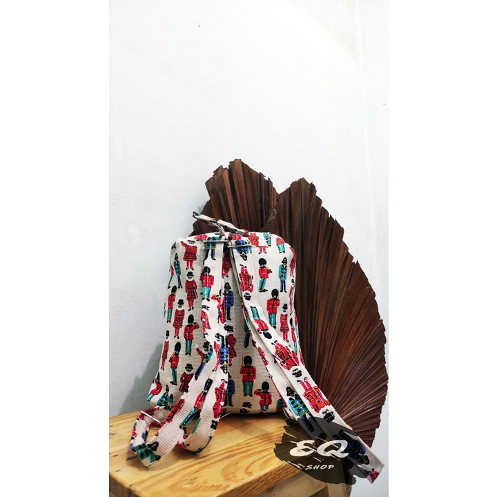 Promo Gratis Ongkir Tas Ransel Pria / Wanita Bahan Kanvas Motif Gaya Korea produk lokal indonesia