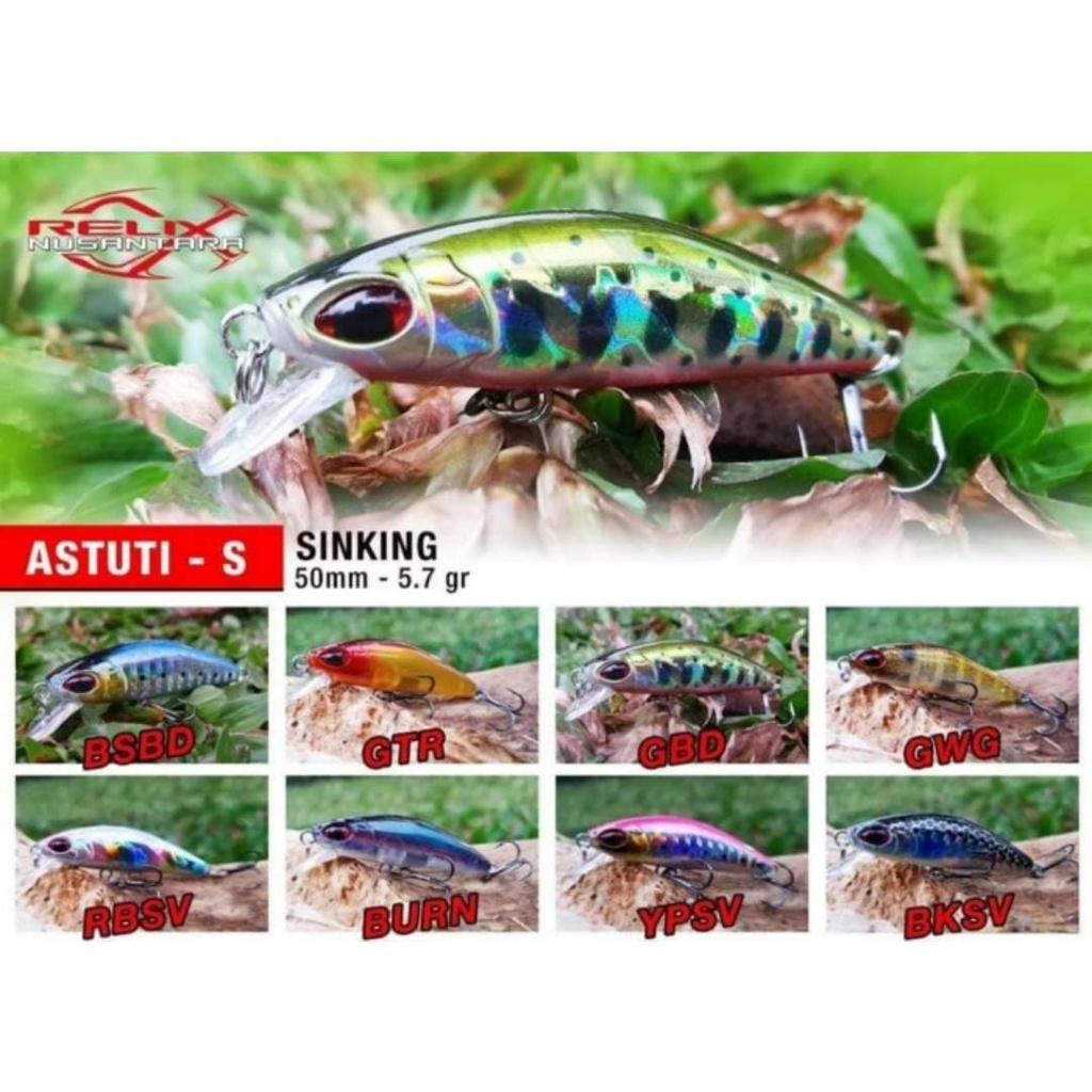 Lure Umpan Pancing Minnow Relik RELIX NUSANTARA Astuti-S 5.7gr Minow Alat Pancing Casting Pancingan 