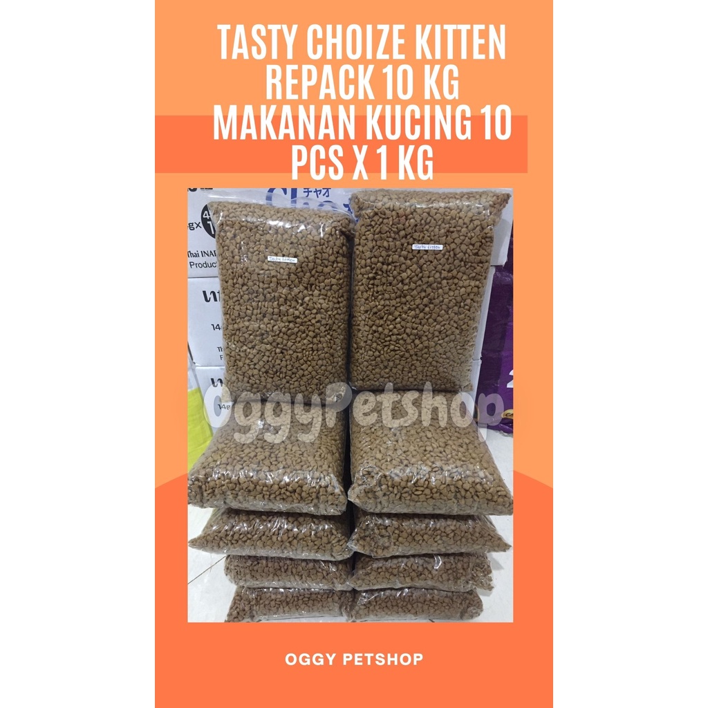 Makanan Kucing TASTY CHOIZE KITTEN Kemasan 10 Kg ( 10 pcs x 1 Kg) Gojek/Grab