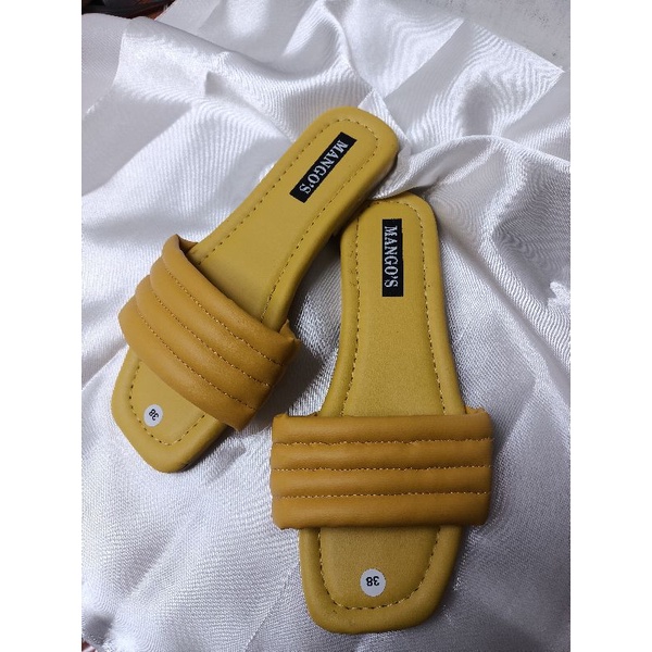Sandal Nevada Terlaris SHOPPE | Sandal Slop Pita Wanita-MANGO'S 04 Kuning