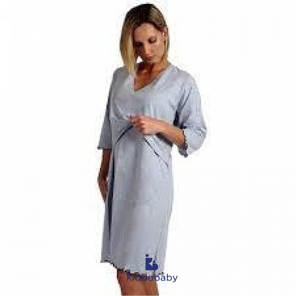 Carriwell Sarah Sleep Shirt Blue Melange - XXL