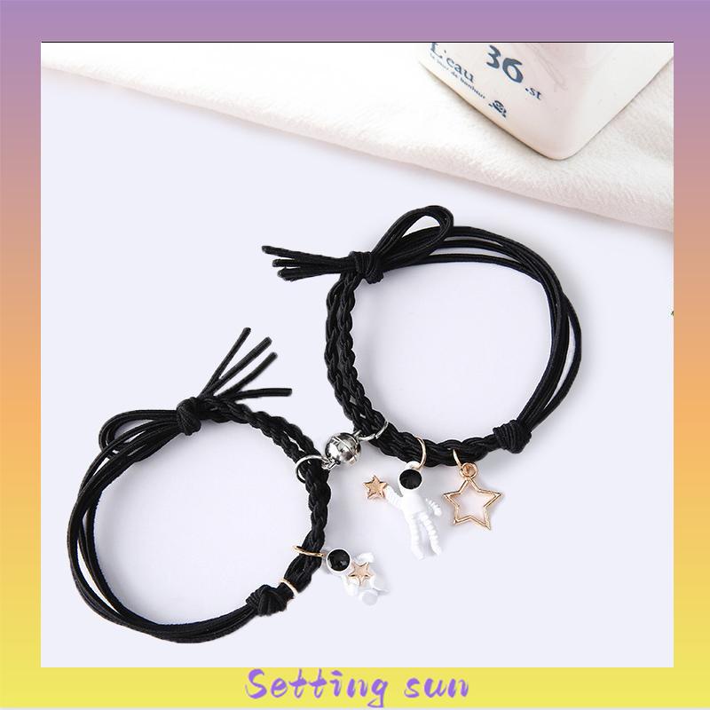 COD✨Gelang Couple Tali Isi 2 Magnet Attract Persahabatan Tangan Wanita Bracelet TN