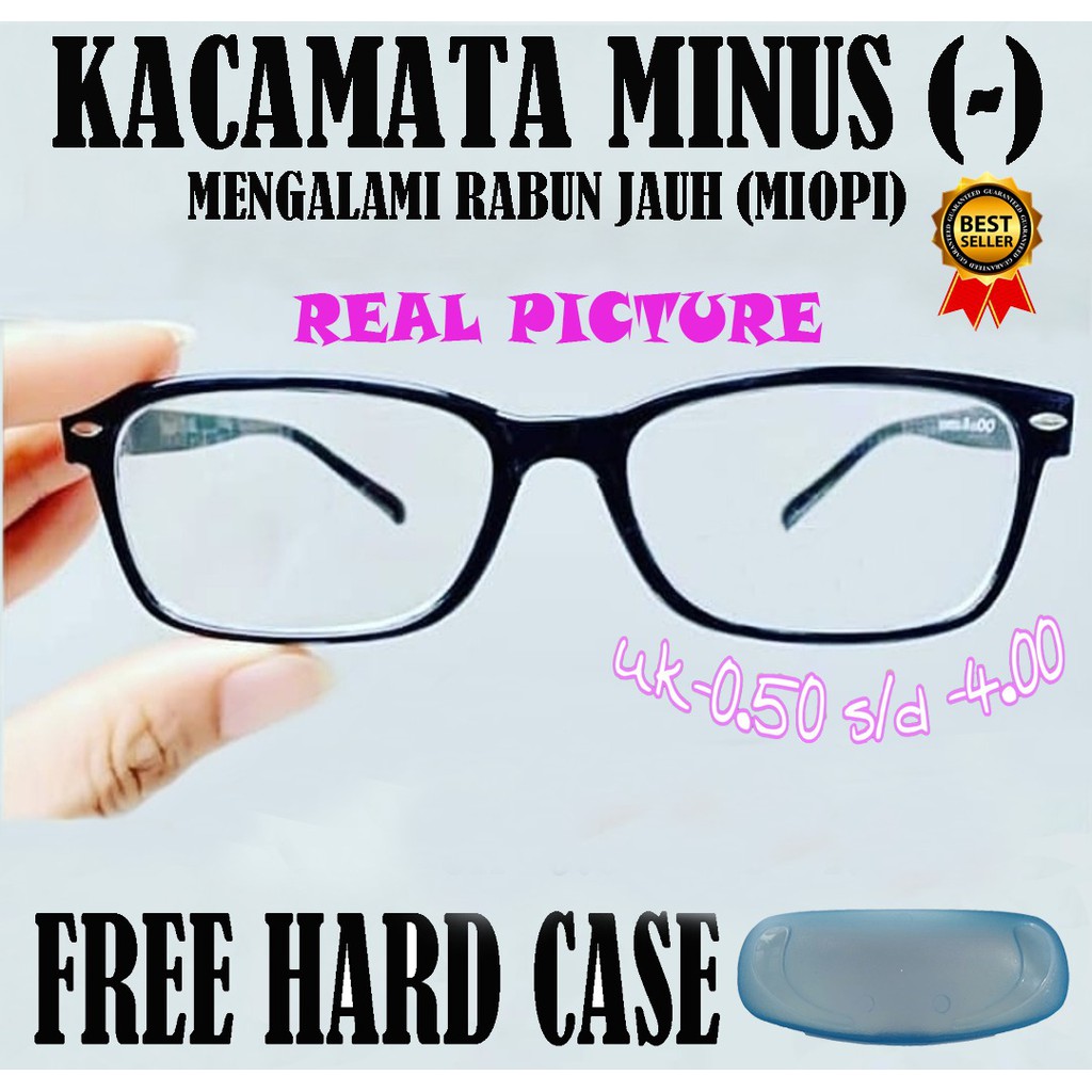 Kacamata MINUS (-) Instan/Siap Pakai UKURAN -0.50 S/D -4.00 Free Case