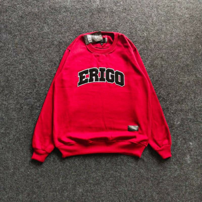 CrewNeck Erigo Bordir Aplikasi Pria Wanita Sweater Erigo Bordir