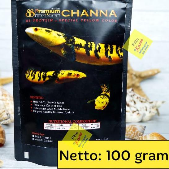➱ Pelet Ikan Yellow Channa Premium 88 | Floating 100 gr | Pakan Channa maru ys auranti ✬