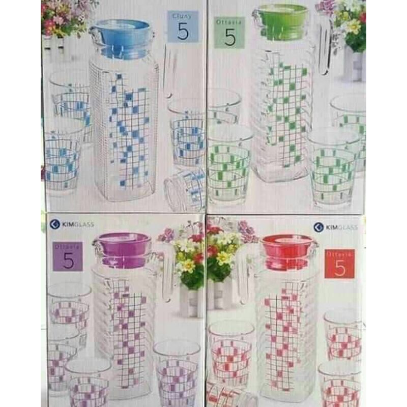 Teko Set Gelas Kaca merk Kimglass