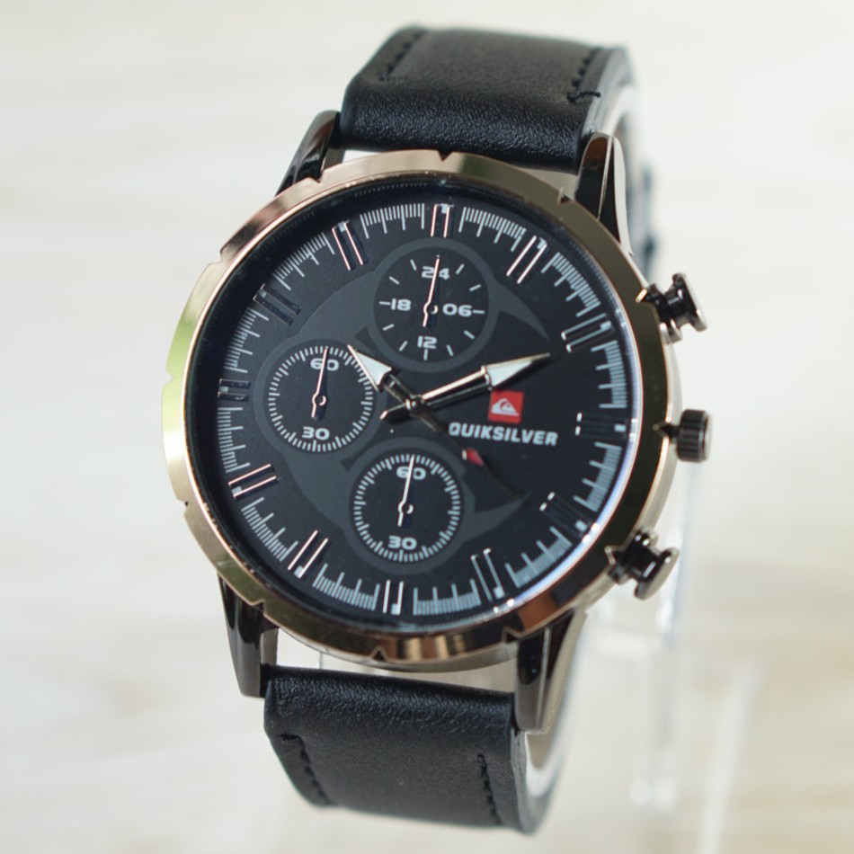 PA JAM TANGAN MURAH PRIA QS LEATHER KULIT CHRONO IMPORT PREMIUM GROSIR MURAH LAKI QS006