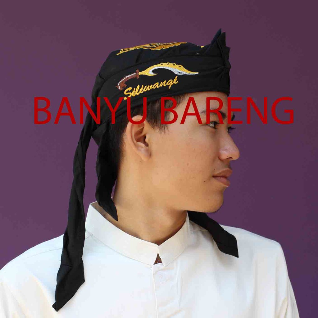 Blangkon Sunda Makuta Wangsa Bordir Kujang Siliwangi - Blangkon Iket Ikat Totopong Bendo Sunda
