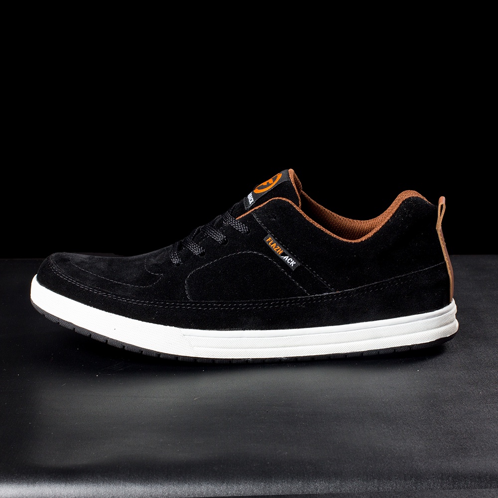 DAVIS BLACK |ManNeedMe x FLAZHBACK| Sepatu Sneakers Pria Casual Shoes ORIGINAL