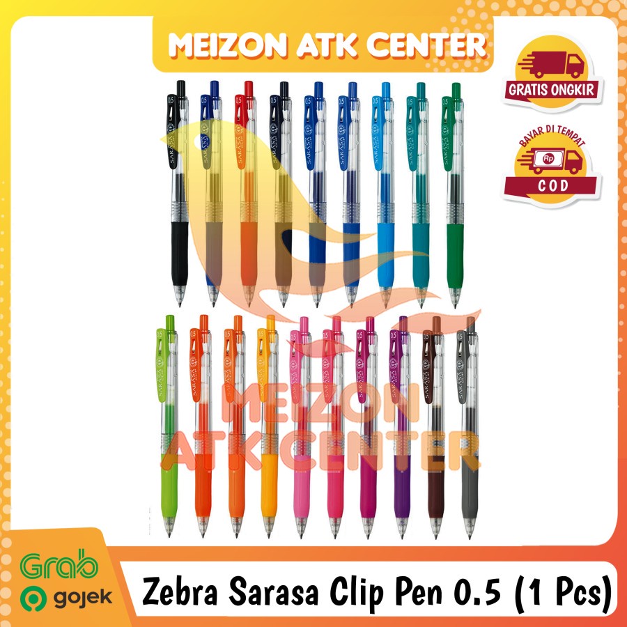 

Pulpen Jel Impor Jepang Unik Zebra SARASA CLIP 0.5mm Gel MIX COLOR [1 PCS]