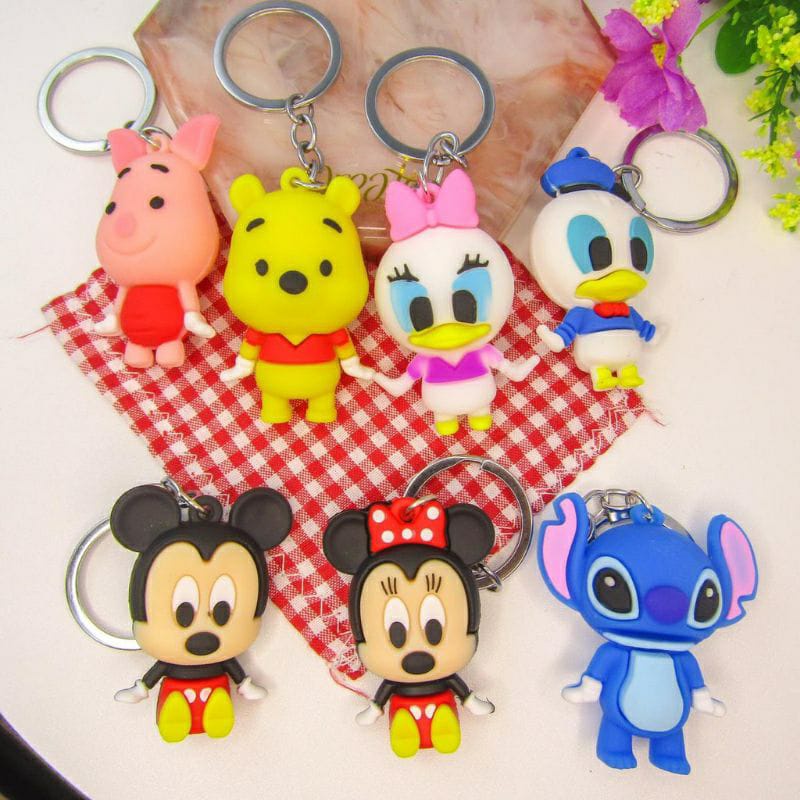 GANTUNGAN KUNCI DONALD DAISY MICKEY MINNIE POOH PIGLET STITCH DISNET KEYCHAIN GANCI