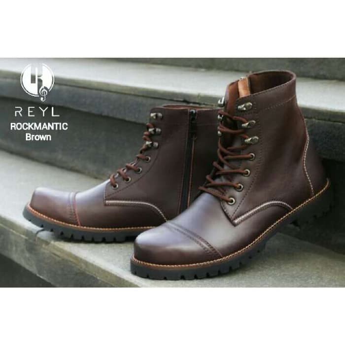 boots pria casual korea sepatu safety pria kulit asli reyl man kerja