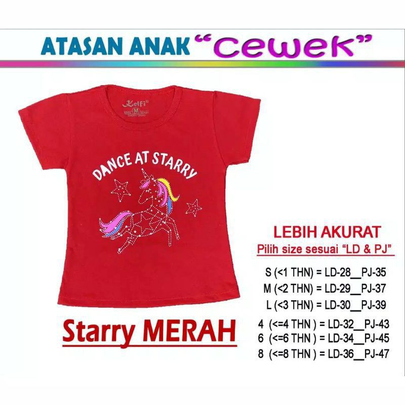 KAOS ANAK PEREMPUAN KELFI USIA 0-8 TH