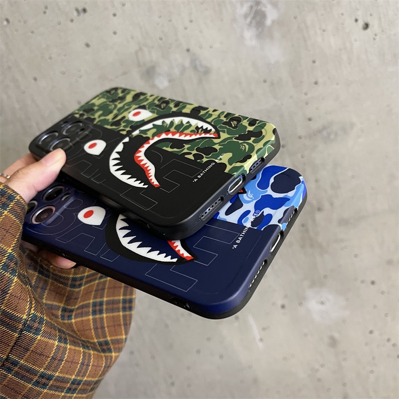 Bape Soft Case Motif Camo Untuk Iphone 13 12 11 Pro X Xs Max 7 8 Plus