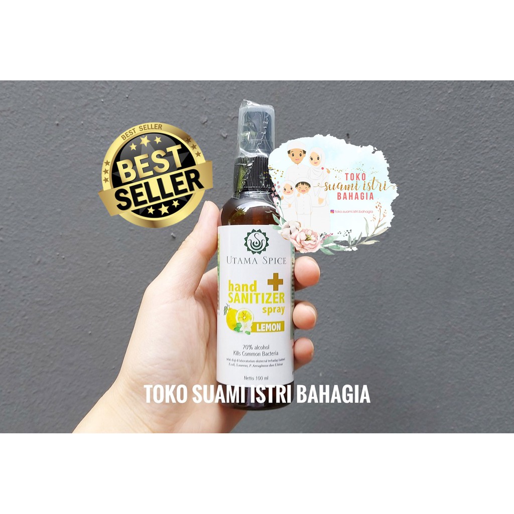 Hand Sanitizer Utama Spice Spray 100 ml Lemon Alami Membunuh Kuman