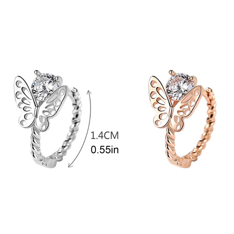 Perhiasan Anting Klip Tulang Rawan Palsu Model Kupu-Kupu Rongga Bahan Logam Gaya Vintage Untuk Wanita